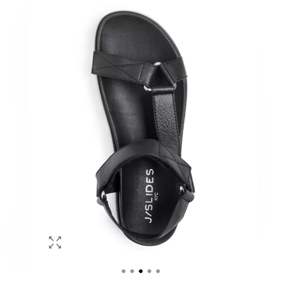 J/Slides Women's Blakely Platform Sandals Black White - Picture 2 of 10